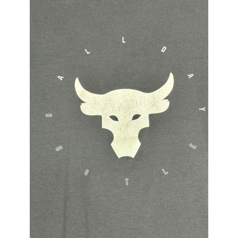 Under Armour UA Project Rock Bull Heat Gear L/S Black Tee Shirt Mens Medium